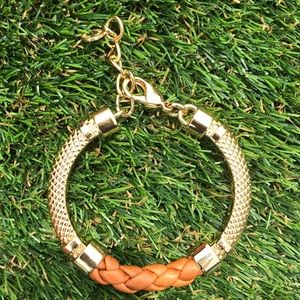 New Brown Leather Braided Trenza Bracelet